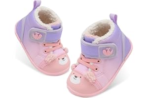 FEETCITY Baby Boots Boys Girls Infant Slippers Cozy Fleece Boots First Walking Shoes Warm Socks Newborn Crib Shoes