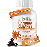 inGreens 11-in-1 Candida Support Supplement, Antifungal Overgrowth, Intestinal Detox & Gut Health for Women & Men, Balance Probiotic, Natural Herbal Oregano & Caprylic Acid Softgels, 60 Count