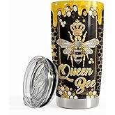 SANDJEST Bee Gifts for Women Girls Bee Tumbler 20oz Jewelry Drawings Stainless Steel Insulated Tumblers Coffee Travel Mug Cup Gift for Birthday Christmas