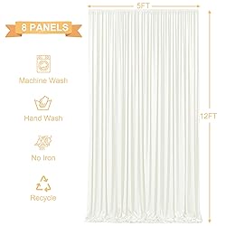 8 Panels Ivory Backdrop Curtains for Wedding Party