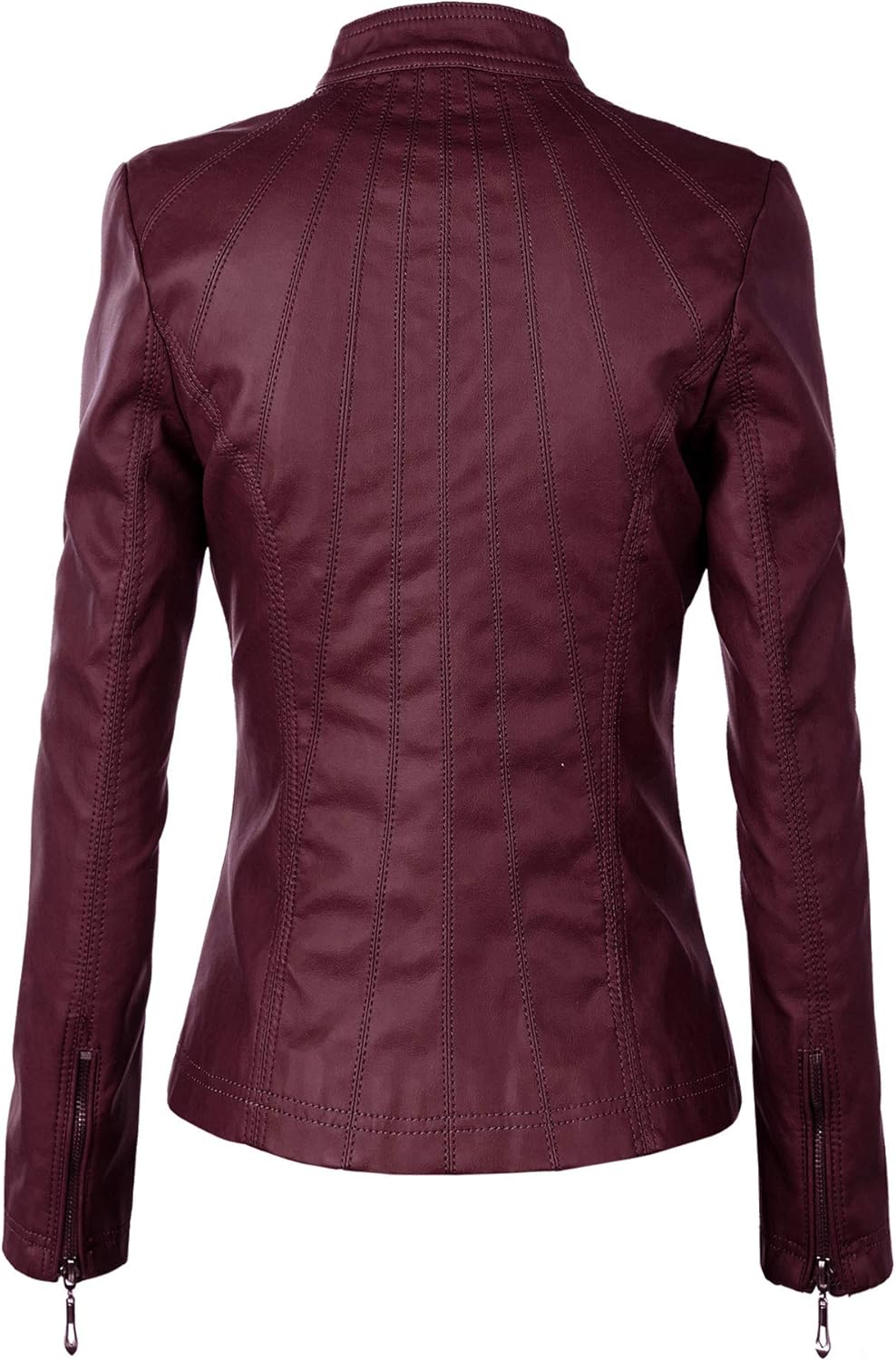 Lock and Love Women's Removable Hooded Faux Leather Moto Biker Jacket (XS~2XL) at  Women's Coats Shop