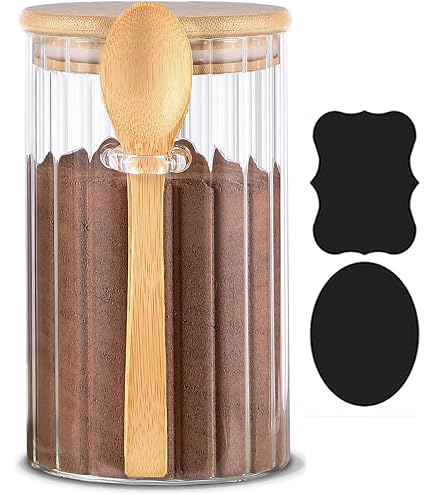 Glass Storage Jar With Pop-Up Lid - 0.78qt (25oz) Airtight Container | Includes Spoon, Wide Mouth - View #8