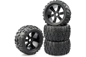 Aimrock 17mm Hex Wheels and Tires RC Truck Tire and Rims w/Foam Inserts for 1/8 Kraton 1/10 Maxx E-Revo, 4PCS