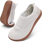 Mens Walking Shoes Wide Diabetic Shoes Adjustable Swollen Feet Neuropathy Orthopedic Shoes Breathable Barefoot Zero Drop Sneakers