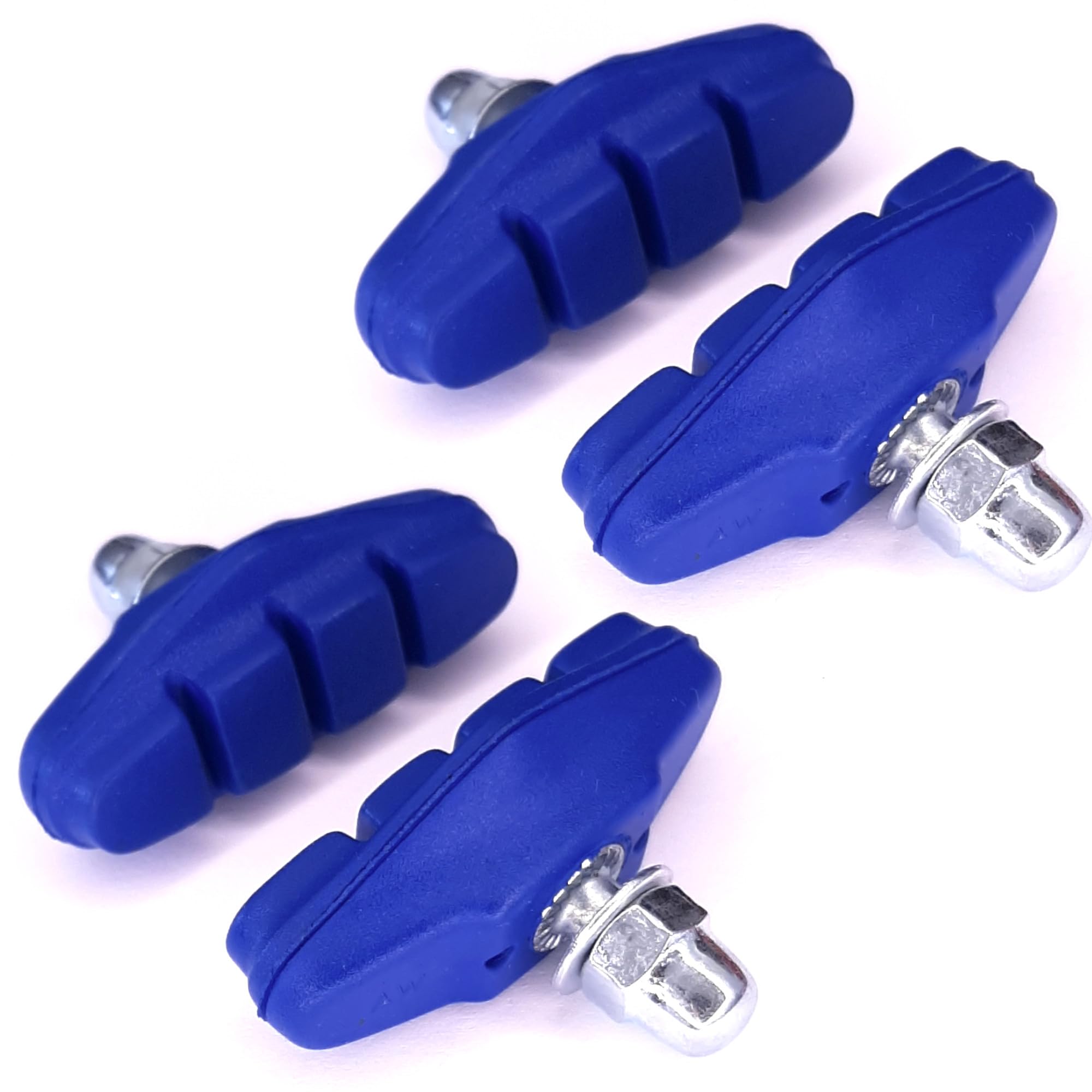cyclingcolors 4 x Racing City Bike Brake Pads 50 mm Brake Pads with Screw Bicycle Brake Replacement, Blue