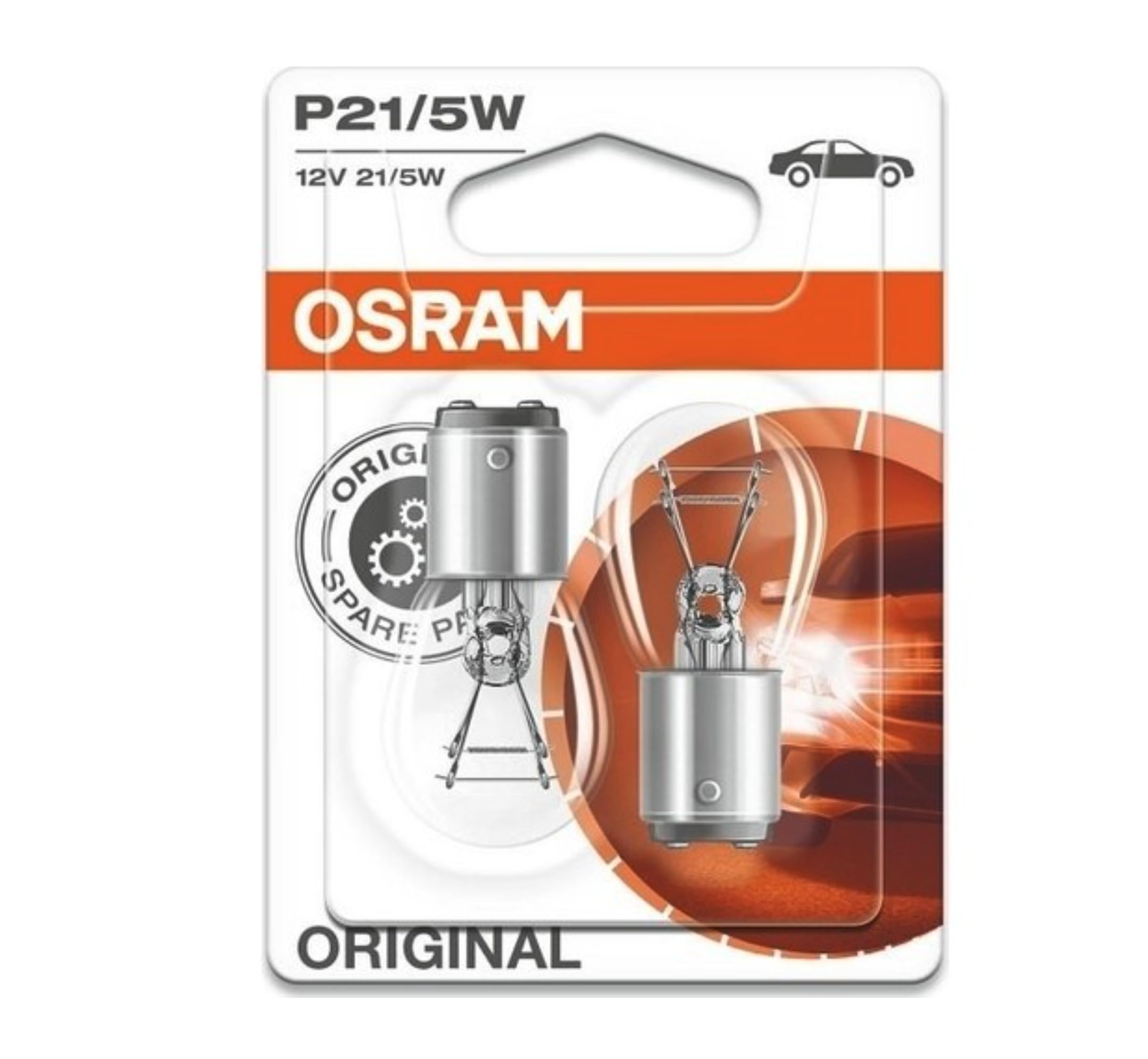 OSRAM Original 12V P21/5W halogen auxiliary lights 7528-02B in double blister