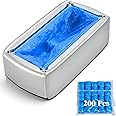 LYSHIYI Shoe Covers Machine Automatic Shoe Cover Dispenser with 200pcs Disposable Plastic Shoe Cover for Home, Office, Supermarket, Factory, Hospital (Silver)
