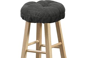 baibu Stool Covers Round, Super Soft Round Bar Stool Cushion Covers Seat Cushion - One Cushion Only（Gray-Black,12" (30 cm)