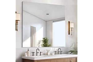CILIBER Frameless Mirror, 42x42 inch Square Bathroom Mirrors for Wall, Upgraded Shatterproof Vanity Mirror Over Sink with Polished Edge for Bathroom,Bedroom,Living Room and Entryway