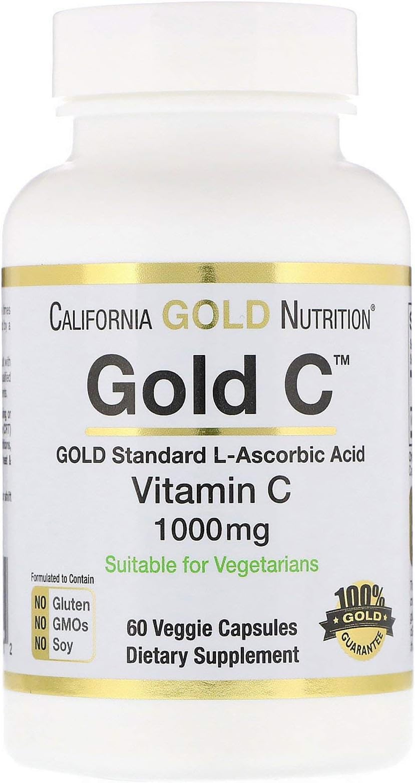 California Gold Nutrition, Gold C, Vitamin C, Ascorbic Acid, 1,000 mg, 60 Veggie Capsules