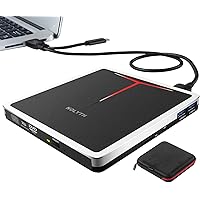 External DVD Drive USB 3.0/Type-C 5 in 1 Slim CD/DVD+/-RW Drive Burner CD Player for Laptop Mac Desktop PC MacBook Pro…