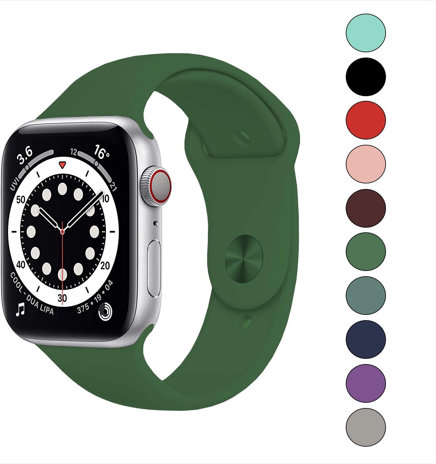 Compatible with Apple Watch Band 38mm 40mm, Soft Silicone Fitness