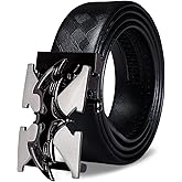 Barry.Wang Mens Belts Leather Ratchet Automatic Buckle Slide Click 1 3/8" Designer Dress Fashion Classic Casual Work Business