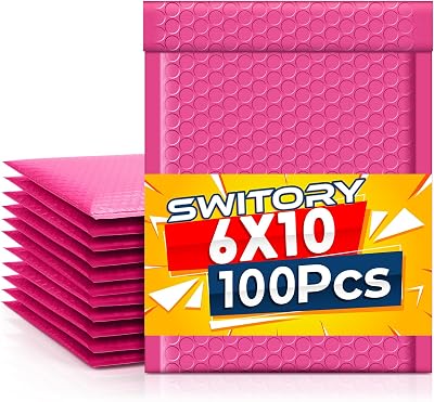 Switory Pink Bubble Mailers 100 Padded Envelopes 6x10 In Self Seal A5