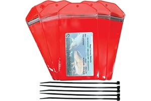 STUART PROMOTIONAL PRODUCTS 5 Pack, Fluorescent Orange, Vertical, Zipped, Hunting & Fishing License Holder, Includes Zip Tie, Made in USA