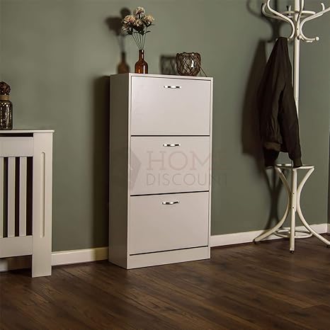 Vida Designs 3 Drawer Shoe Cabinet Cupboard Shoe Storage Organiser