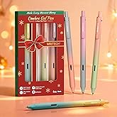 WRITECH Fine Point Gel Pens: 0.5mm 4ct Retractable Click Pen Black Ink Gradient Aesthetic Color Pen Barrel Smooth Writing Journaling No Bleed Christmas Gift for Nurse Student Office