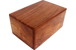 Indian Glance Wooden Urn Box - Urn for Human Ashes Funeral Cremation Urn(Small 6" x 4" x 2.75" Urn Holds 25 cu. in.)