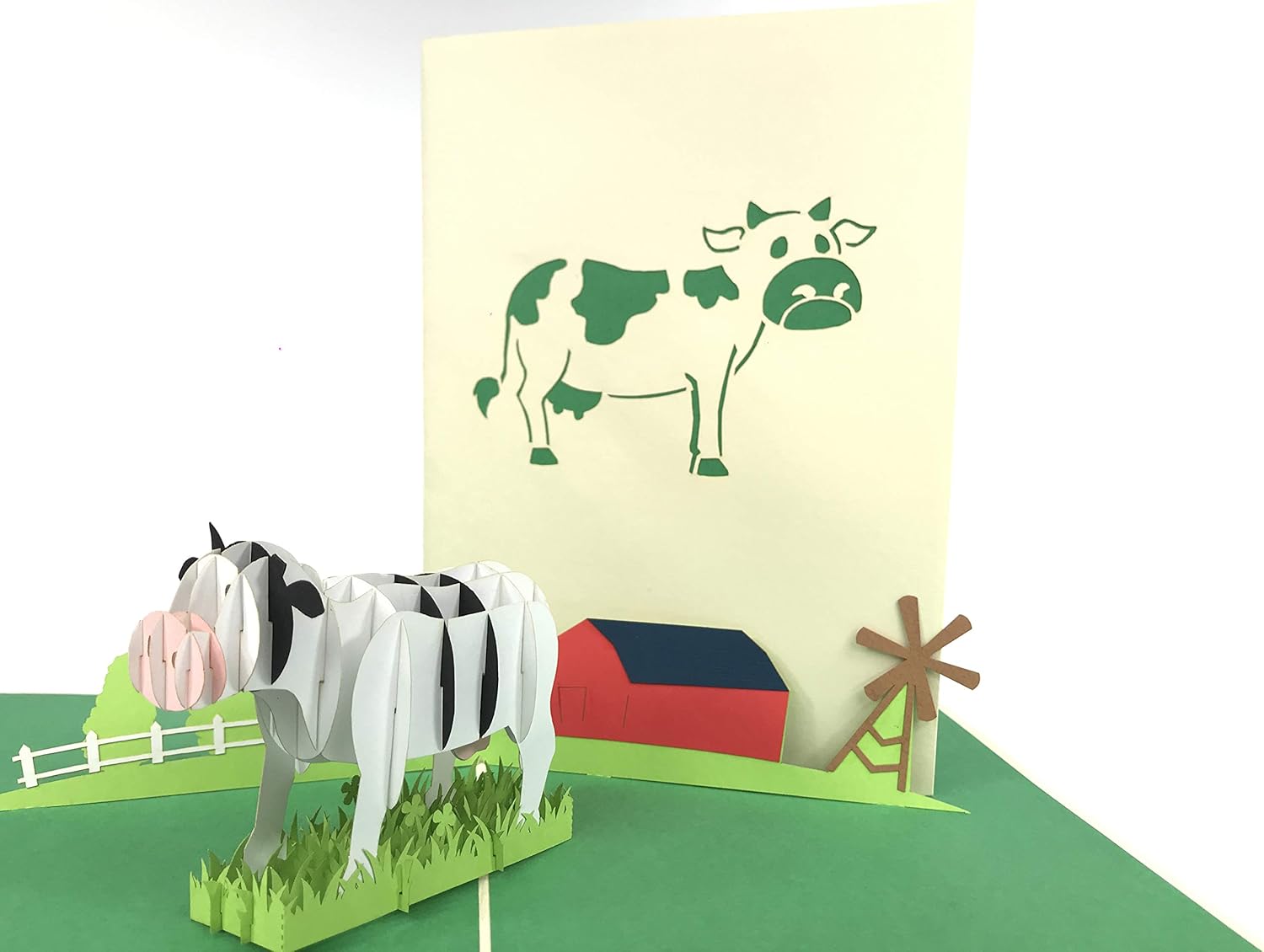 Papeterie Vache On The Farm 3d Pop Up Carte De Vœux Anniversaire Bebe Joyeux Anniversaire Pour La Fete De Paques Thank You Saint Valentin Mariage Kirigami Papier Craft Cartes Postales Fournitures De Bureau