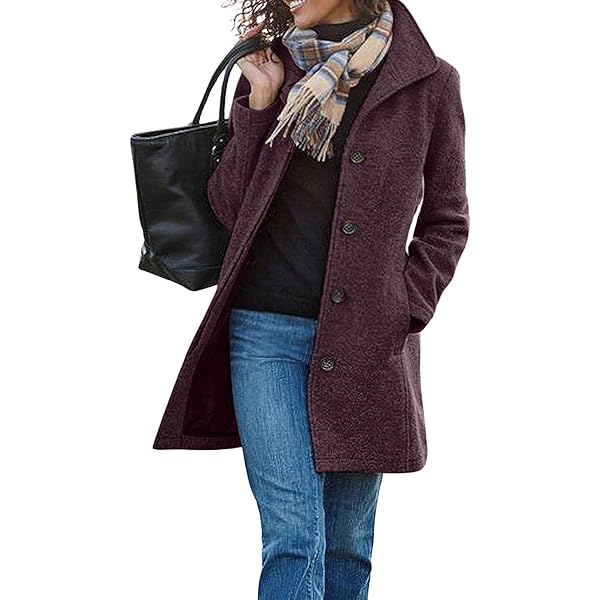 Amazon.com: chouyatou Women's Winter Wool Blend Pea Coat Single