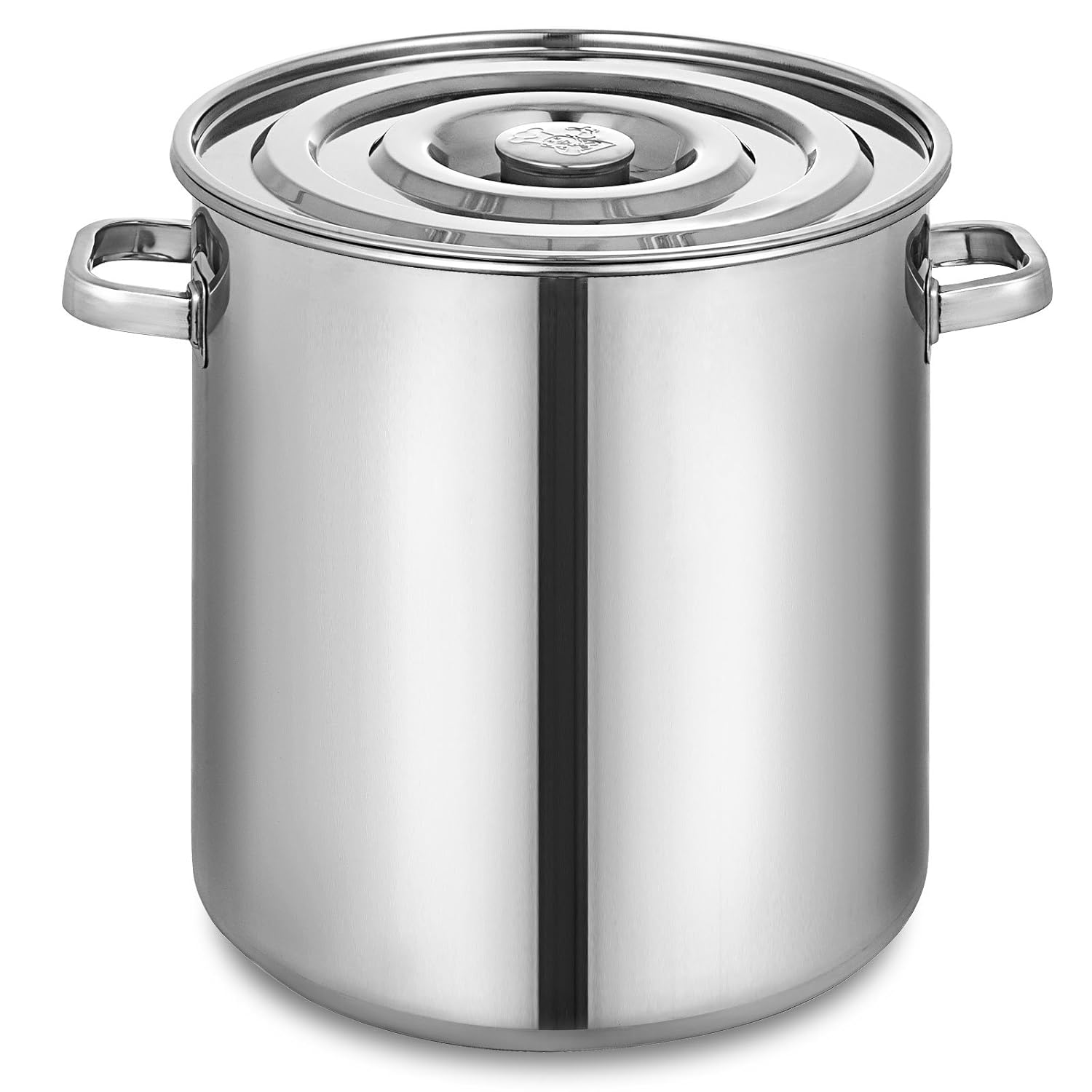 Mophorn Kettle Stockpot Stainless Steel 18.5Gal with Lid for Home Brew and Stock Pot Cookware, 74 Quart, With