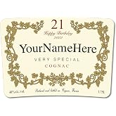 Custom Liquor Bottle Label to fit Hennessy Cognac Bottles &ndash; Personalized Sticker, Custom Text (No Proof)