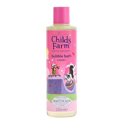 Childs Farm Kids Bubble Bath, Cherry | Gently Cleanses & Soothes | Suitable for Dry, Sensitive Skin, 250ml