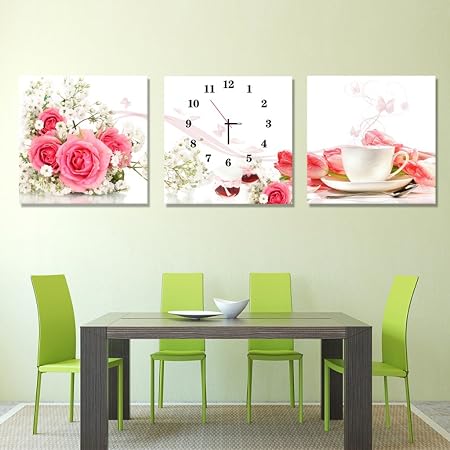 Restaurant Wohnzimmer Uhren Hangende Zeichnungen Frameless Gemalde 3 Kuche Esszimmer Wandgemalde Fresken Wanduhren Topfpflanzen Farbe J Grosse 60 60 Cm Amazon De Kuche Haushalt