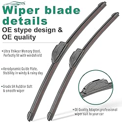 16" 16" 12" Windshield Wiper Blades Replacement for