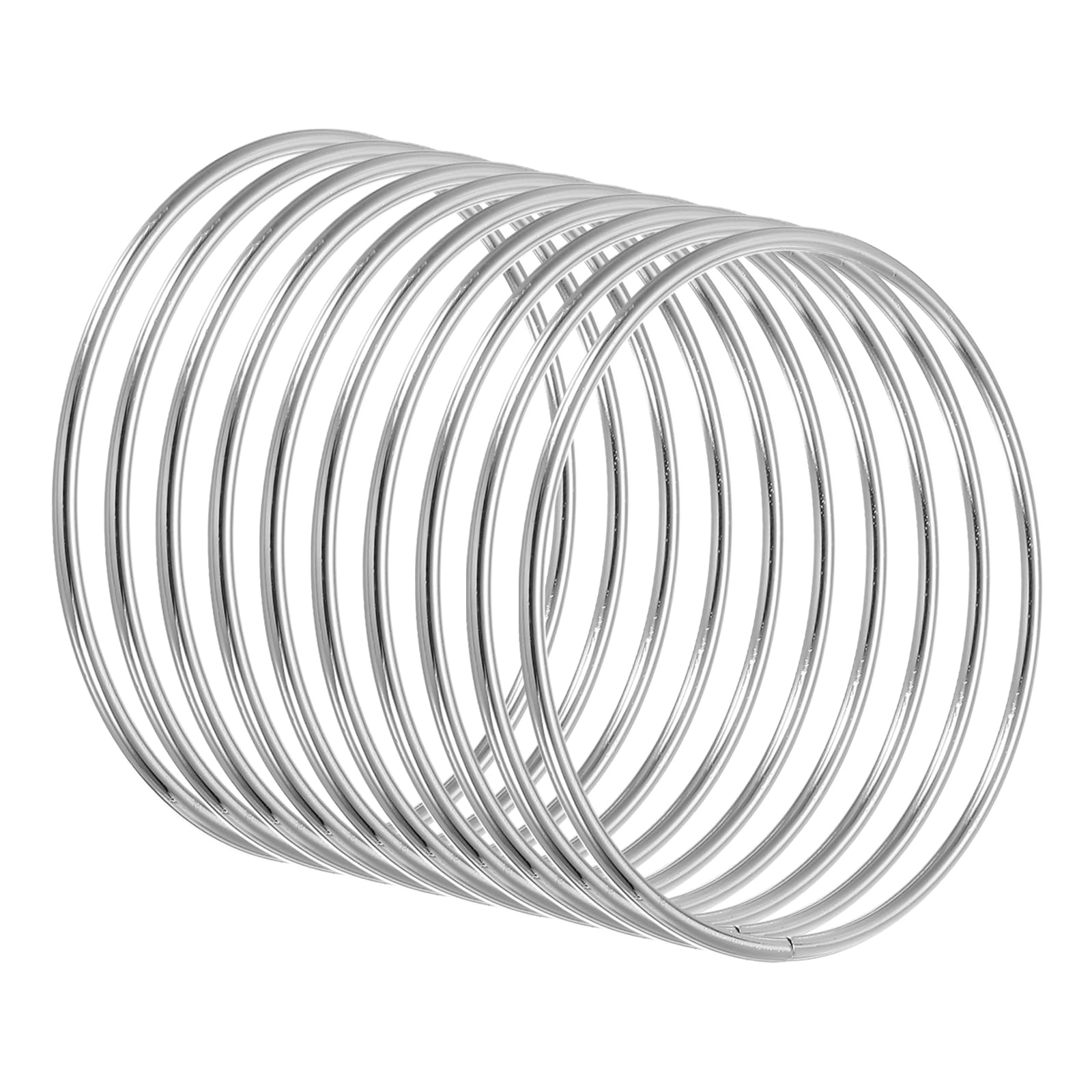 PATIKIL 3.2 Inch Dream Catcher Rings, 10 Pcs Metal Macrame Wreath Floral Round Ring Hoop for Home Car DIY Craft Wedding Wall Hanging Decorations, Silver