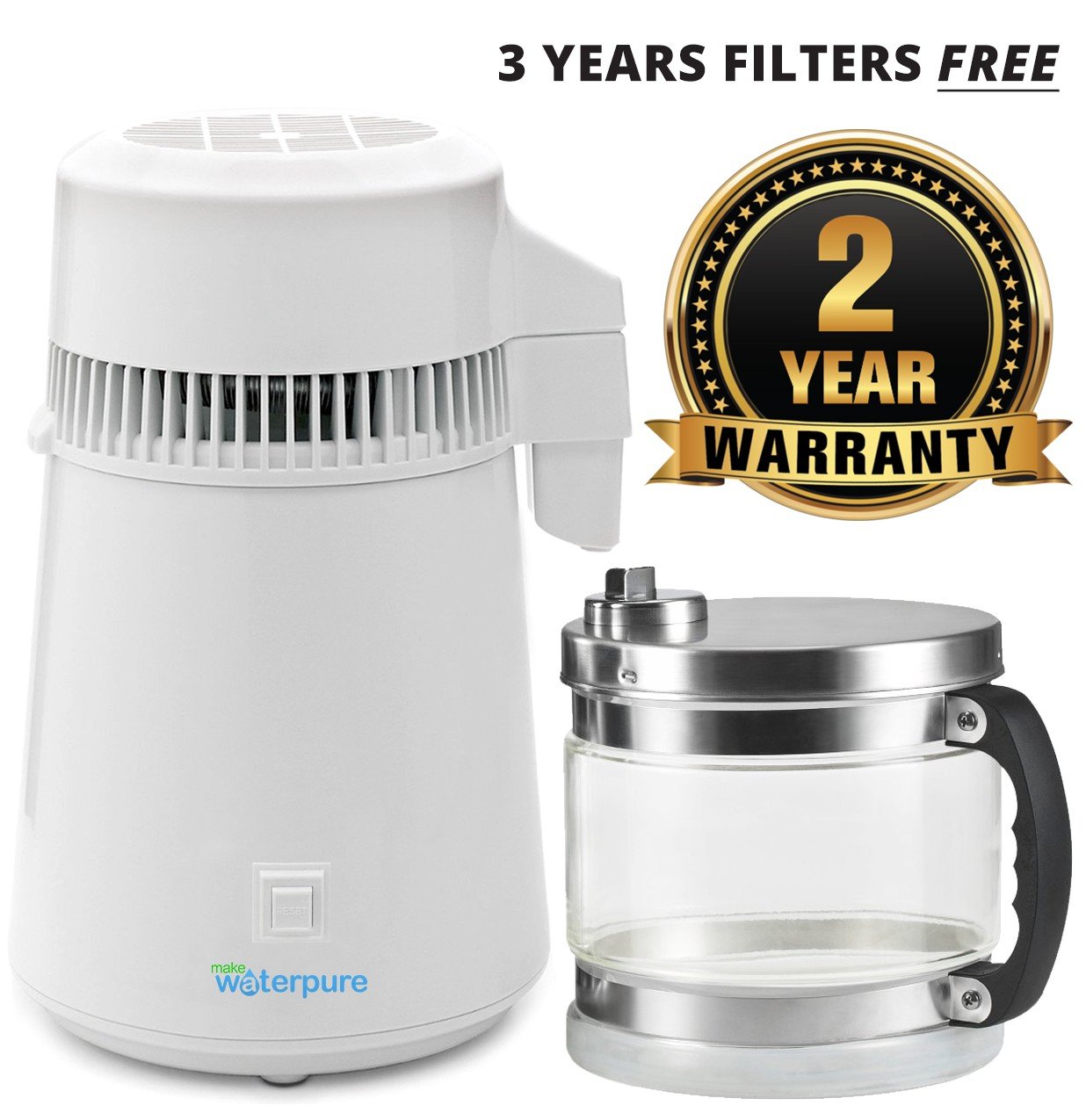 * Water Distiller + 4 Litre Glass Jug The Best in Quality * Amazon