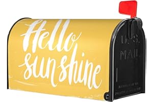 Identiy Hello Sunshine Mailbox Covers Magnetic Standard Size, Spring Summer Magnetic Mailbox Covers Mailbox Wraps Post Letter Box Cover for Holiday Outside Yard Decor 18"x21"