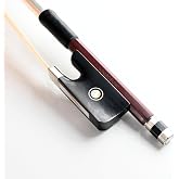 Brazilwood Cello Bow 4/4 Full Size 71.5cm | Ebony Frog, Natural Mongolian White Horsehair, Well Balanced, Sweet Tone