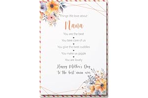 BlinkBlink Mothers Day Card for Nana, Happy Mothers Day for Nana Card with Envelope and Seal, Mothers Day Card Nana from Kids, Grandson, Granddaughter