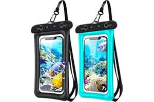 AXIIJGL 2 Pack Waterproof Floating Phone Pouch IPX8 Floatable Waterproof Phone Case with Lanyard Strap Universal Dry Bags Underwater Case Wallet for iPhone 15,14,13,12Pro Max Samsung,Up to 7.2" for Swimming