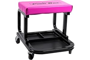 The Original Pink Box Rolling Creeper Seat with Tool Tray, Pink