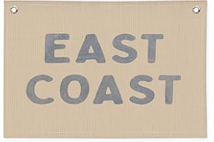 PLKMN Blue Dorm Decor, Coastal Cowgirl Canvas Banner, Cowgirl Bedroom Western Room Decor for Teen Girls, East Coast Wall Hanging Flag