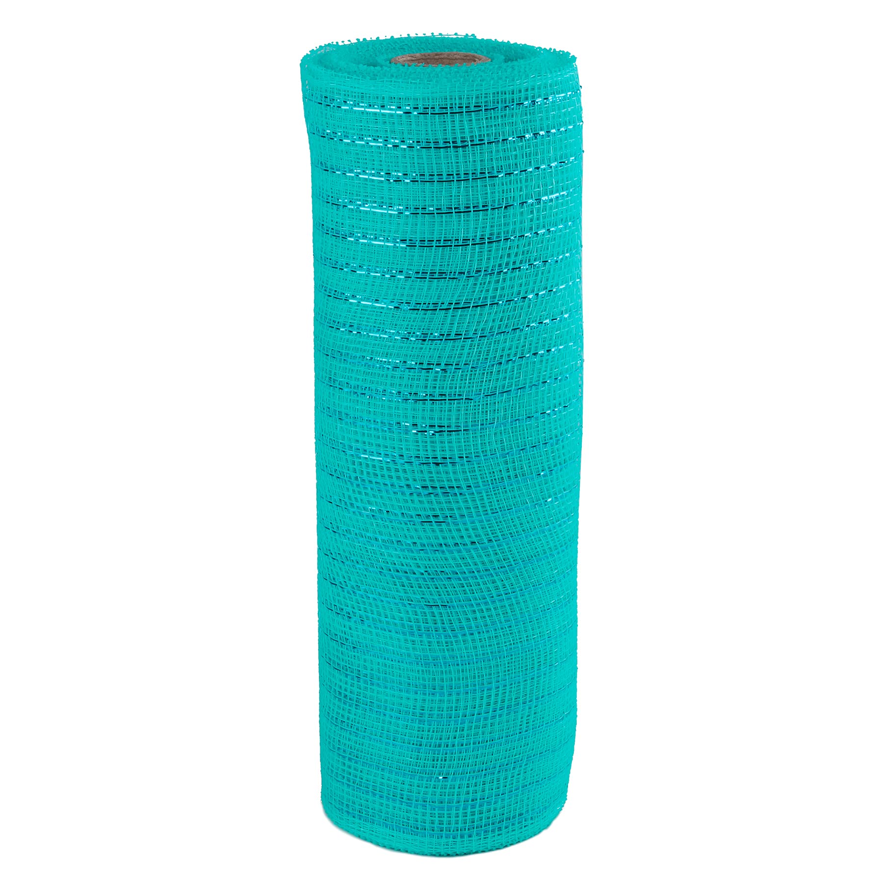 Wide Foil Deco Poly Mesh Ribbon 25cm x 9.1 Meters (Turquoise, Turquoise Foil)