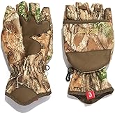 HOT SHOT Men’s Camo Cyclone Stormproof Pop-Top Mittens - Realtree Edge Outdoor Hunting Camouflage