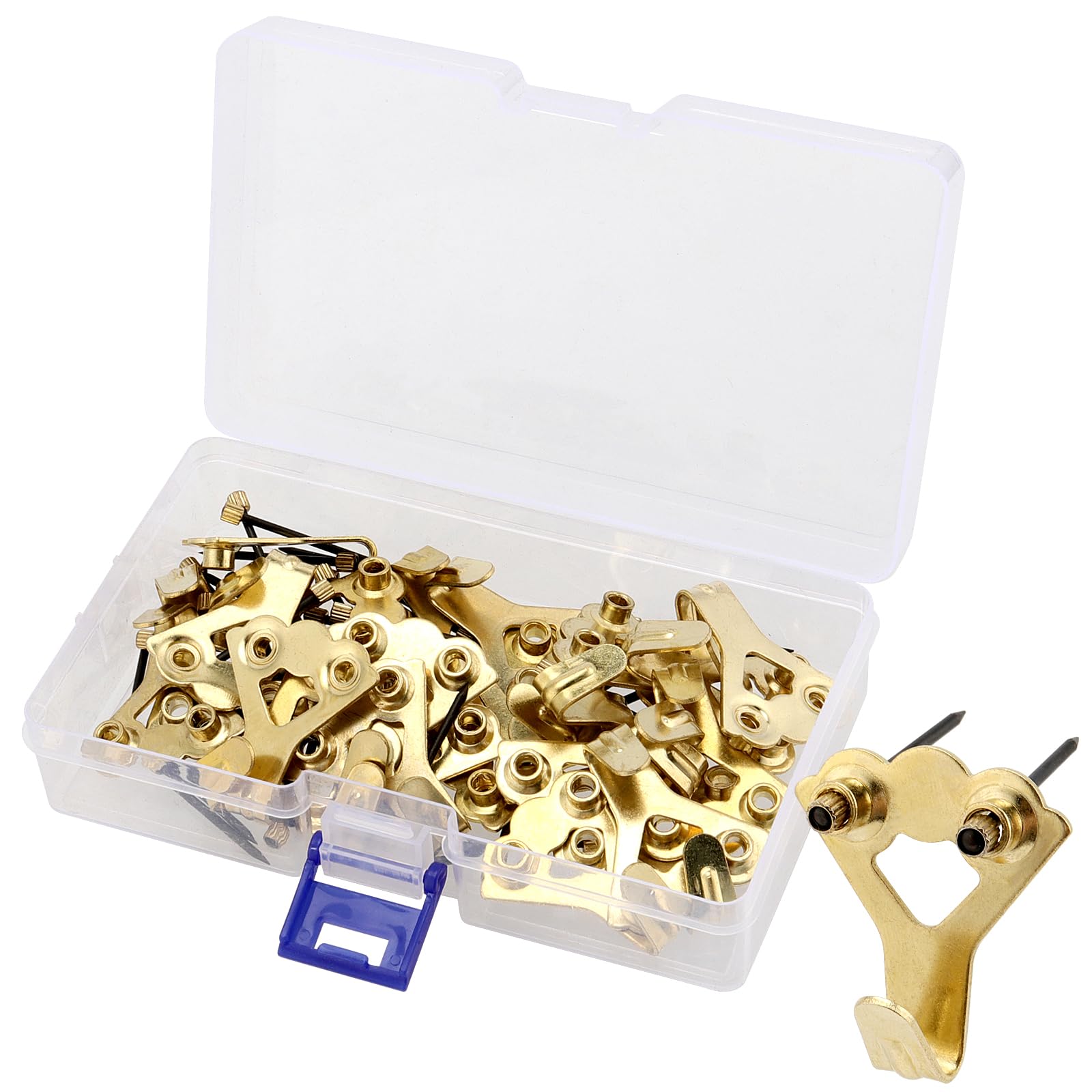 MUKLEI 25 Pack 100 Lbs Heavy Duty Picture Hooks, Picture Hanging Hooks Kit, Picture Hangers with Nails for Hanging Pictures, Photos, Decorations