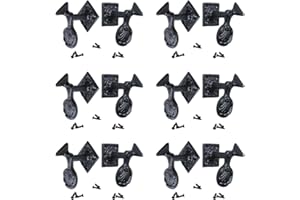 Renovators Supply Manufacturing Black Shutter Dogs 5.25 in. Seashell Shaped Wrought Iron Shutter Dogs with Mounting Hardware Pack of 6