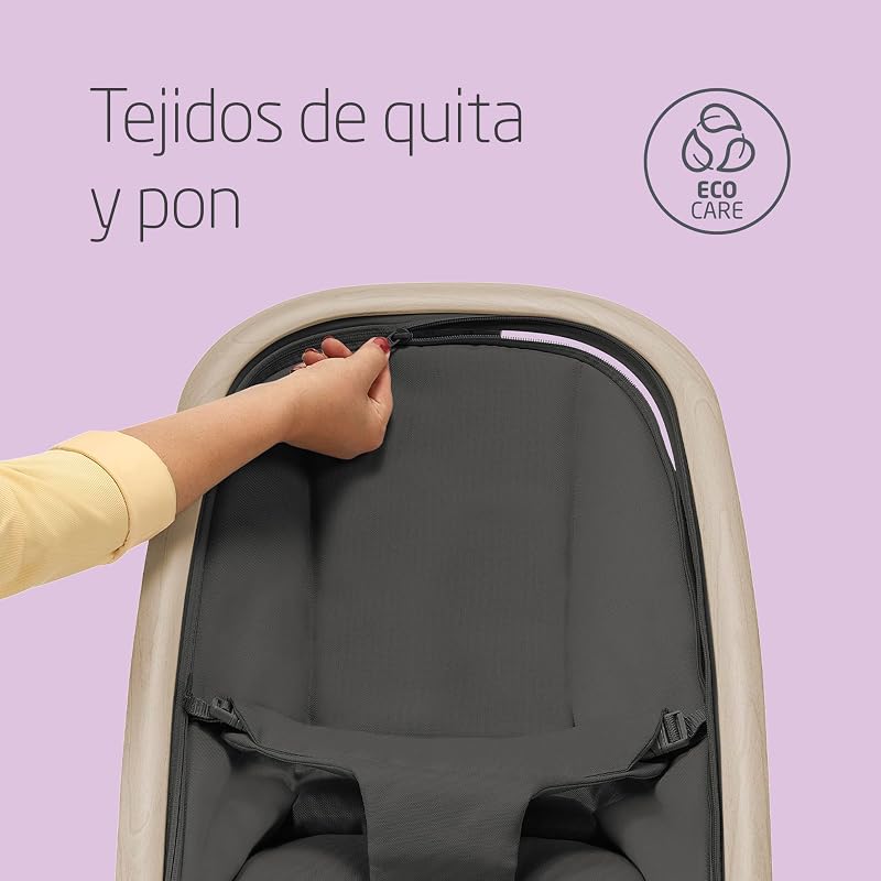 Kori, Hamaca Bebé 2 en 1 con arco de juegos, 0-2 años, máx.15 kg, Balancín bebé, 3 posiciones de reclinación una sola mano, Ligera y compacta, Arnés Easy-in, Eco Care, color Beyond Graphite