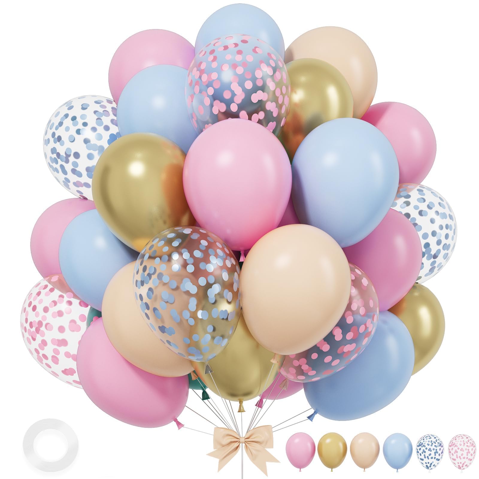 Photo 1 of Gender Reveal Balloons,12 Inches Pink And Blue Confetti Balloons for Baby Gender Reveal Party Decorations Birthday Wedding Anniversary Engagement Bridal Baby Shower Supplies