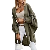 Miladusa Oversized Cardigans for Women Fall 2025 Trendy Open Front Batwing Sleeve Long Cardigan Sweaters