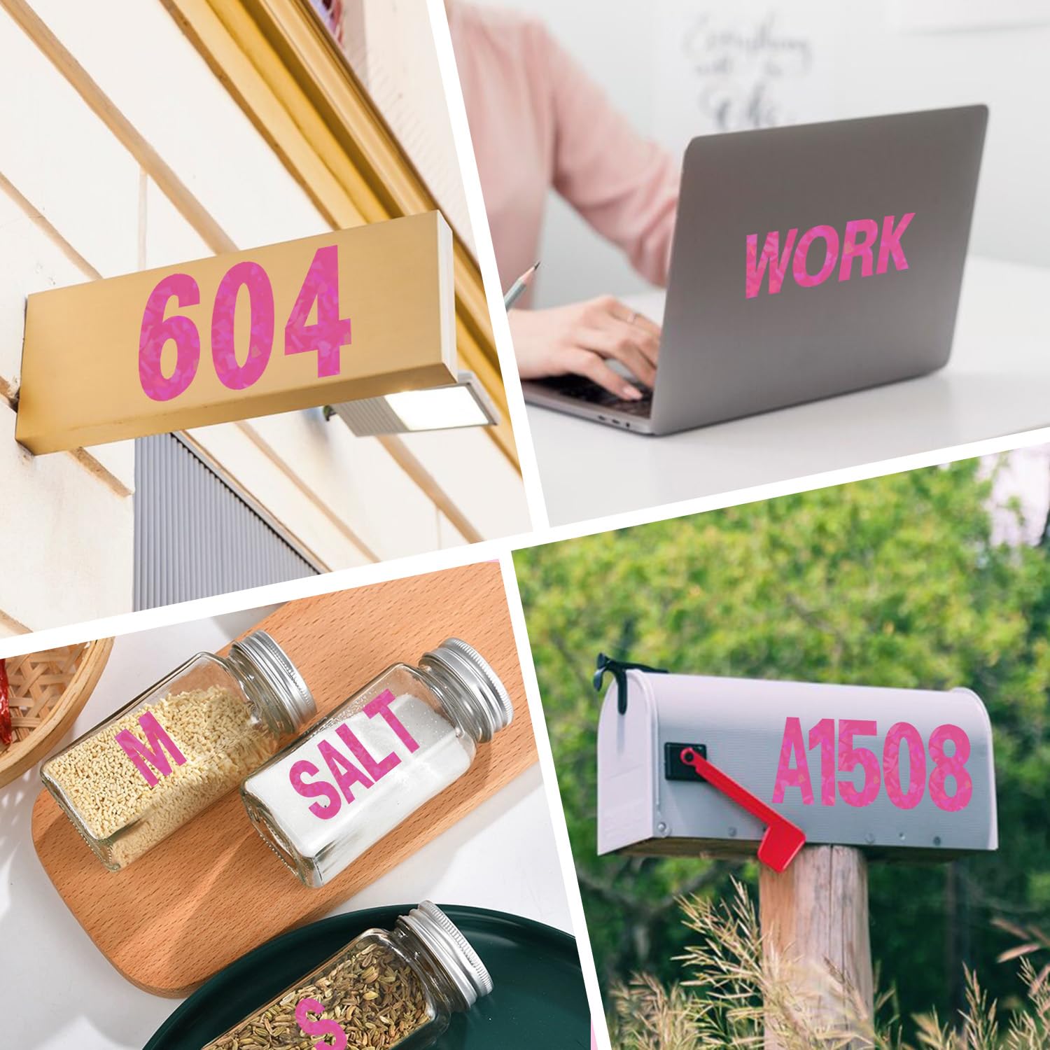 Starboling Letter Stickers,2 inch 8 Sheets Rose red Alphabet Sticker,Self Adhesive Vinyl Letter Stickers Mailbox Numbers,for Arts Crafts Outdoor Sign Poster Mailbox Sign Doors Mailboxes Car Truck