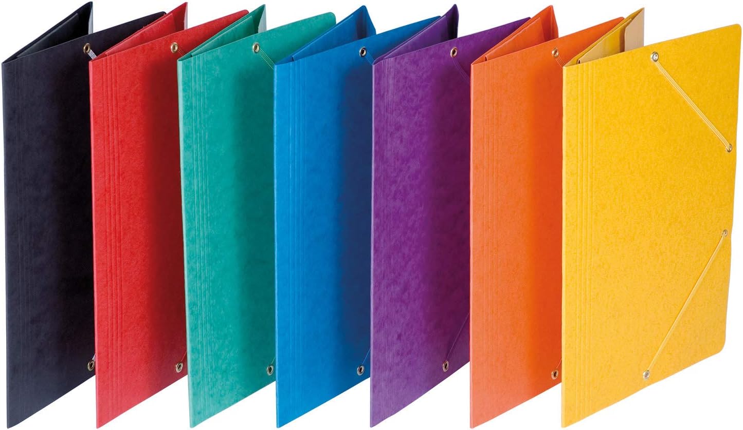DONAU 8643080-06PL Premium Folder A4 Made of Strong Colorspan Cardboard/Presspan Wax Coated with 2 Elastic Bands Pack of 10 Colour: Green Ideal for Office and School Green Dot - Image 3