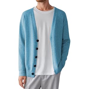NORIBENREN Mens Cardigan Sweaters with Buttons V Neck Cardigan Sweater Casual Lightweight Button Down Knitted