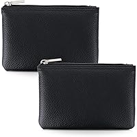 Amazon.com: Genuine Leather Small Zipper Pouch Coin Purse for
