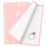 SEVENWELL Silver Polishing Cloth, 2PCS Large Jewelry Cleaning Cloths | Dual-Layer Cleaning, Large 10" &times; 12", Reusable, Removes Tarnish, Restores Shine, For Sterling Silver, Gold &amp; Platinum