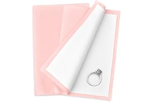 SEVENWELL Silver Polishing Cloth, Jewelry Cleaner Cloth for Sterling Silver Jewelry, Gold, Platinum, Silverware, Diamonds, Gemstones, Coins (Pink)